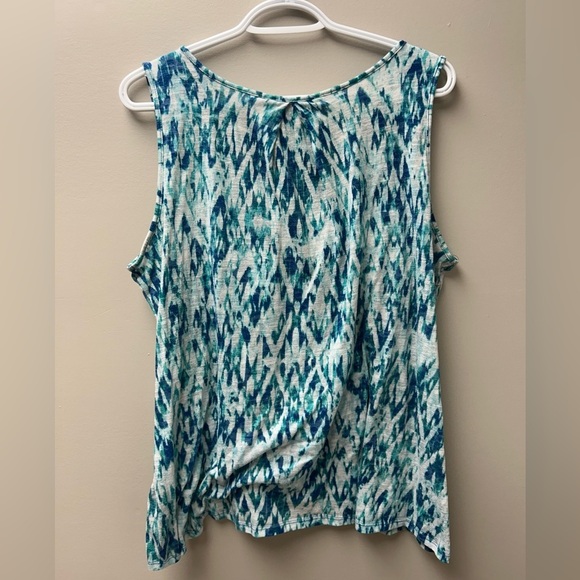 George Blue & Green Flowy Tank Top - Picture 2 of 3